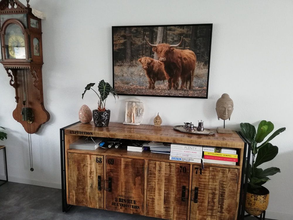 Schotse Hooglander met kalf van Ans Bastiaanssen