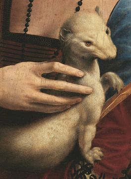 Detail: Dame met Hermelijn, Leonardo da Vinci van Details of the Masters