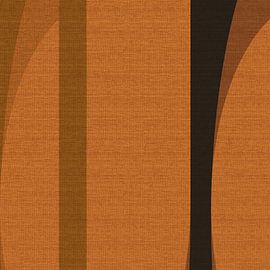 Retro abstract geometric in earthy tones on linen no. 2 by Dina Dankers