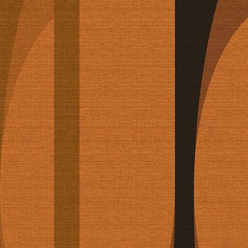 Retro abstract geometrisch in aardetinten op linnen nr. 2 van Dina Dankers