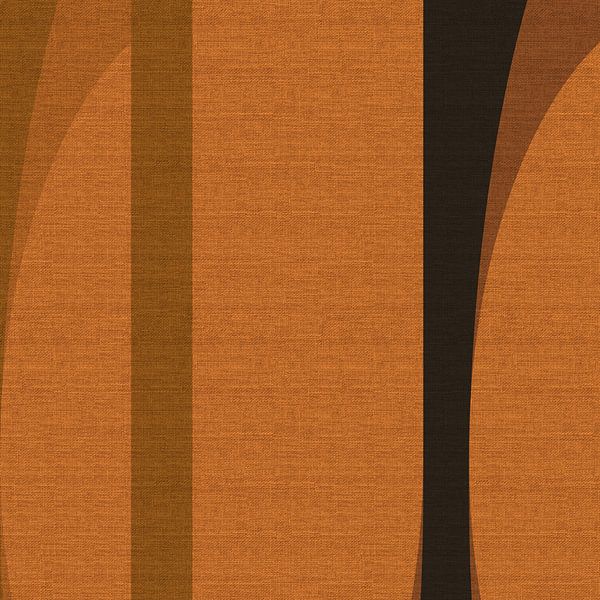 Retro abstract geometric in earthy tones on linen no. 2 by Dina Dankers