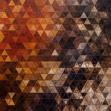 Mozaïek driehoek bruin donker en licht #mosaic van JBJart Justyna Jaszke