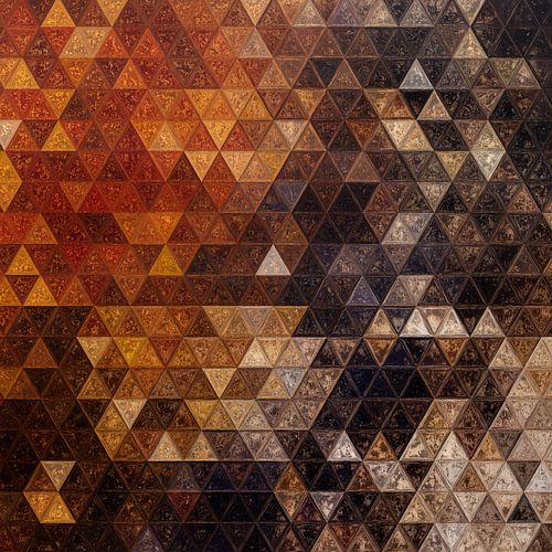 Mozaïek driehoek bruin donker en licht #mosaic