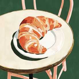 French croissant | modern food art for the kitchen and dining room by Lauren Wilde