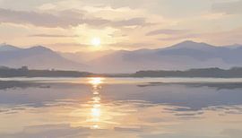Golden Horizon at Dusk by Artistic