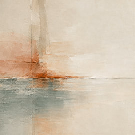 Abstrakte Komposition mit warmen Farbtönen und einer raffinierten Ausgewogenheit von STUDIO ARTSY