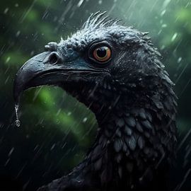 Dripping Wet Black Eagle by YArt
