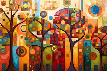 Abstract trees in urban colours