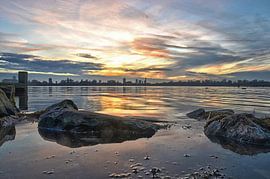 Coucher du soleil au Lac du Kralingen, Rotterdam sur Frans Blok - des photos, de l'art et des autres décorations murales