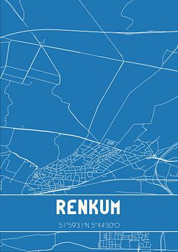 Blauwdruk | Landkaart | Renkum (Gelderland) van Rezona