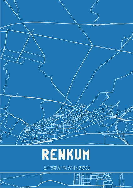 Blueprint | Map | Renkum (Gelderland) by Prints of Place