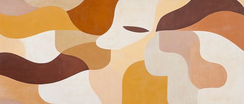 Abstracte gezichten in aardetinten - Minimalistisch