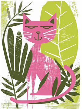 Die Rosa Katze | Druckgrafik von Frank Daske | Foto & Design