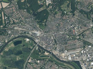 Luchtfoto van Arnhem van Maps Are Art