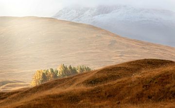 The sun breaking through the Scottish highlands by Guido Boogert