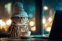 Gemütliche Nachteule im Cafe