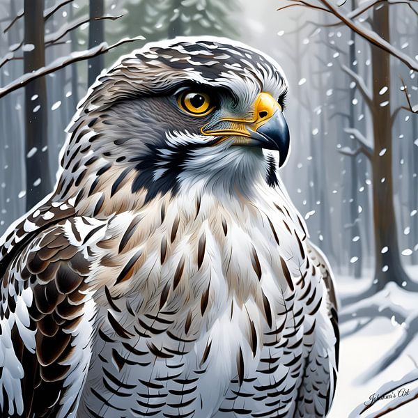 Wildlife - Portrait of a Northern Goshawk (1) by Johannas Art Creations