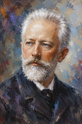 Componist Pjotr Iljitsj Tsjaikovski schilderij.