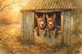 Zwei Eselchen von Linda de Klein