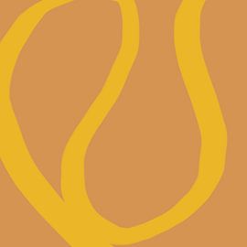 Abstract minimalist line art in bright pastel colors. Bright yellow on yellow. by Dina Dankers