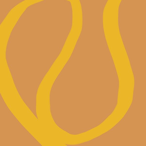 Abstrakte minimalistische Linienkunst in hellen Pastellfarben. Helles Gelb auf Gelb. von Dina Dankers