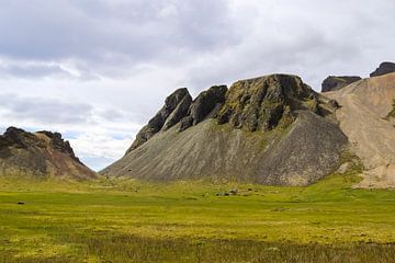 The mountain Vestrahorn in Iceland in good weather in summer