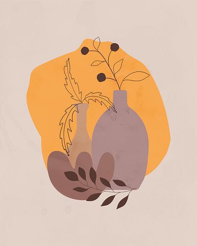 Stilleven illustratie van twee flessen