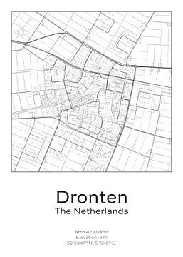 Stads kaart - Nederland - Dronten van Ramon van Bedaf