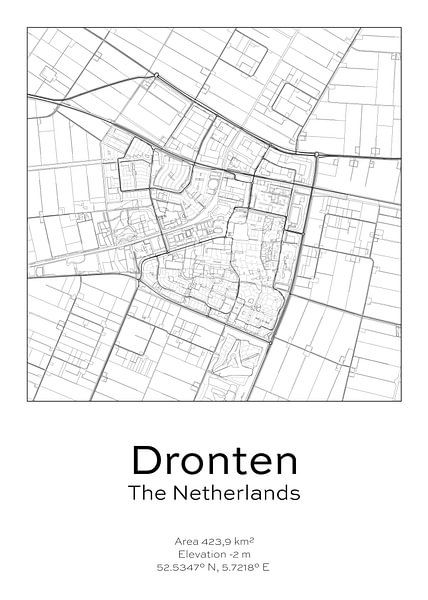 City map - Netherlands - Dronten by Ramon van Bedaf