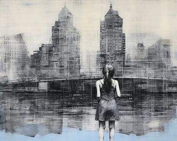 Urban View | Street Art | Banksy Style van Blikvanger Schilderijen