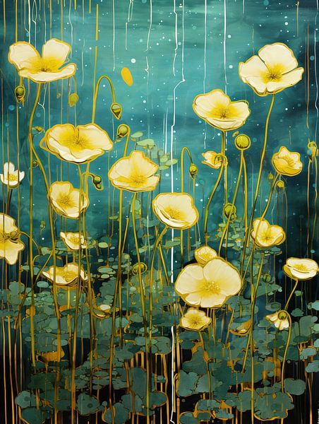 Serene Emerald Botanic Dreams van Bloemen Studio