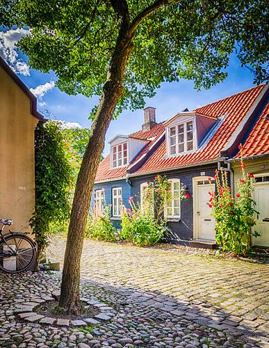 Boom in het idyllische straatje Møllestien