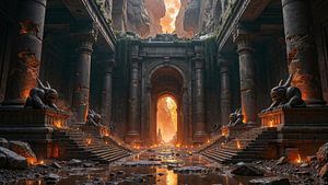 Fantasy Wall Art: LOST PLACES - The Cursed Hall of Gargoyles