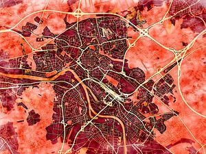 Karte von Hanau im stil 'Amber Autumn'