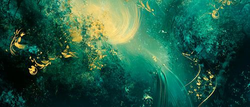 Abstract ruimtelandschap in kleuren