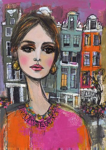 Amsterdam portrait painting | Dream of Amsterdam Colours by Abstract Painting