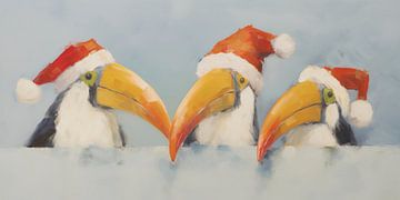 Toekans overleggen kerst cadeautjes van Whale & Sons