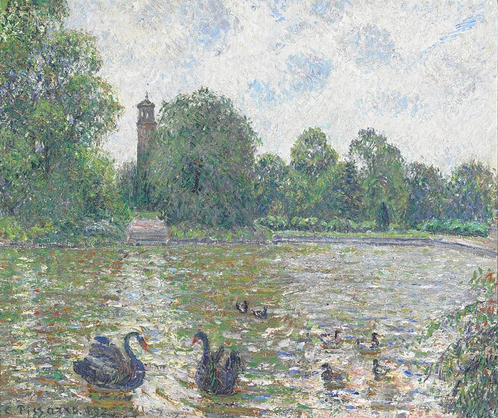 Ornamentaler See in den Kew-Gärten, London, Camille Pissarro von Meisterhafte Meister