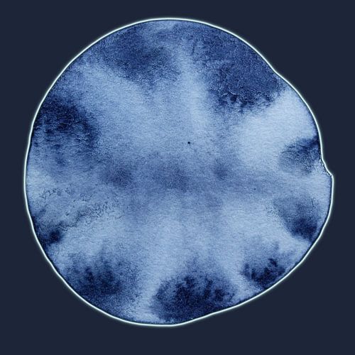 Soft Orb Aqua Mineral 972 - Art abstrait bleu calme avec texture minérale