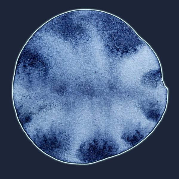 Soft Orb Aqua Mineral 972 - Calm abstract blue art with mineral texture by Saskia Mensink PRINTS