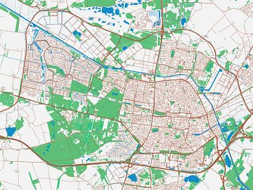 Kaart van Tilburg in de stijl Urban Ivory van Map Art Studio