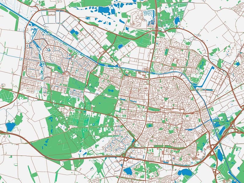 Map of Tilburg in the style Urban Ivory by De Kaartenwinkel