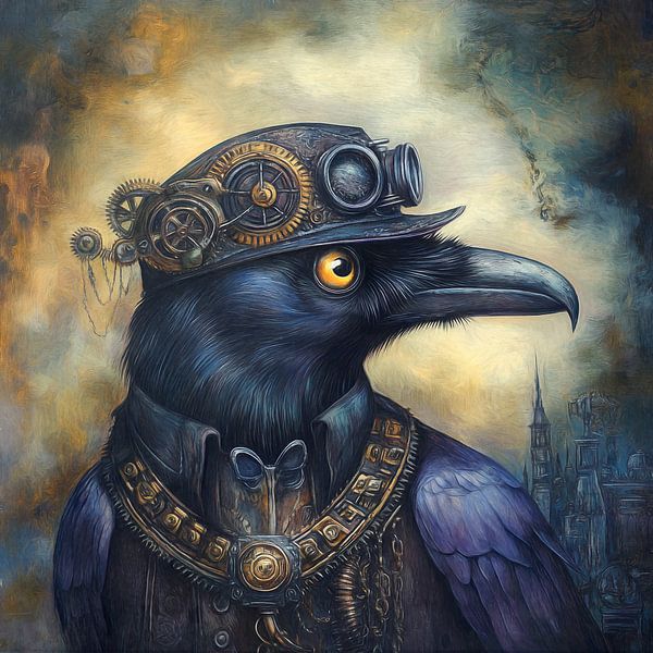 Steampunk Rabe von Jutta Maria Pusl