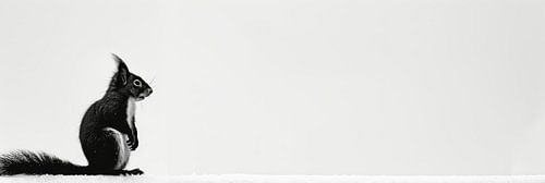 panorama van eekhoorn in zwart wit stijl panorama