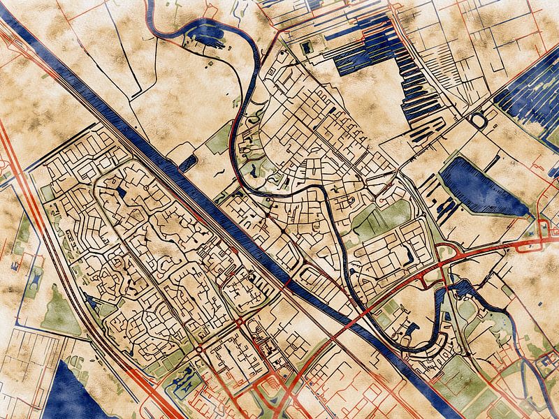 Kaart van Maarssen in de stijl 'Serene Summer' van Maporia