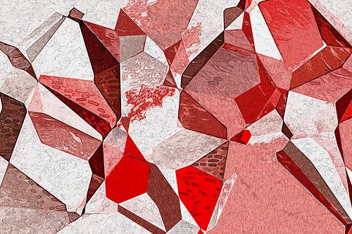 Red Impressionist Polygons