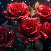 Rozen in de ochtenddauw