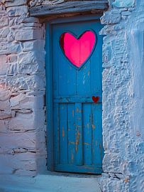 wooden door with a heart by haroulita