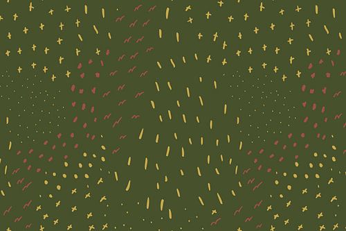 Croix, lignes et points dans les tons pastel et néon. Vert chaud, jaune, rose