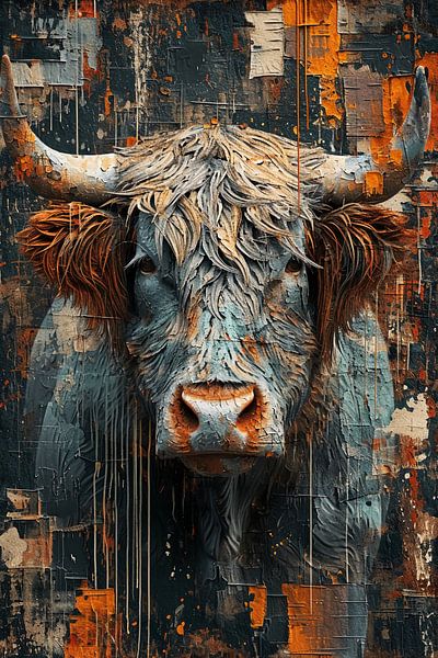 Abstract highland cattle by haroulita